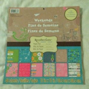 Recollections  'Weekends' 12×12 scrapbook paper pad 48 sheets.